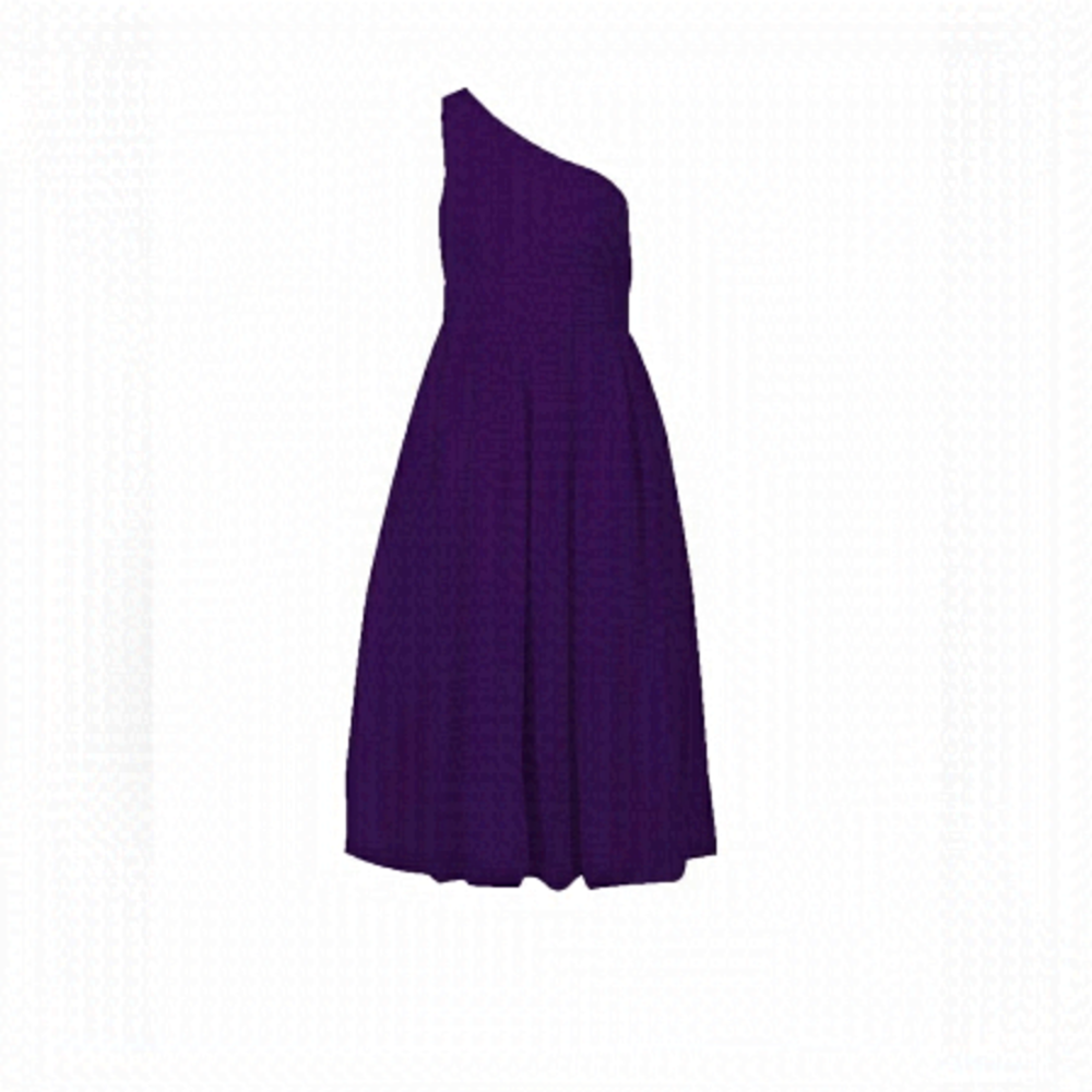 Monique LHUILLER One Shoulder Knee Length Bridesmaid Purple Dress Gown Sz 14